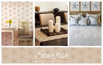Our Starfish Stencil is a beautiful and easy way to add beach home decor to your space! http://www.cuttingedgestencils.com/starfish-stencil-beach-style-decor.html