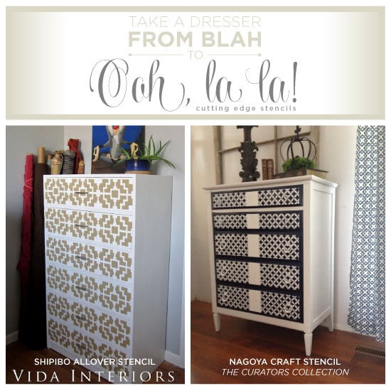 Take Furniture Blah To Ooh La, Dresser Stencil Patterns