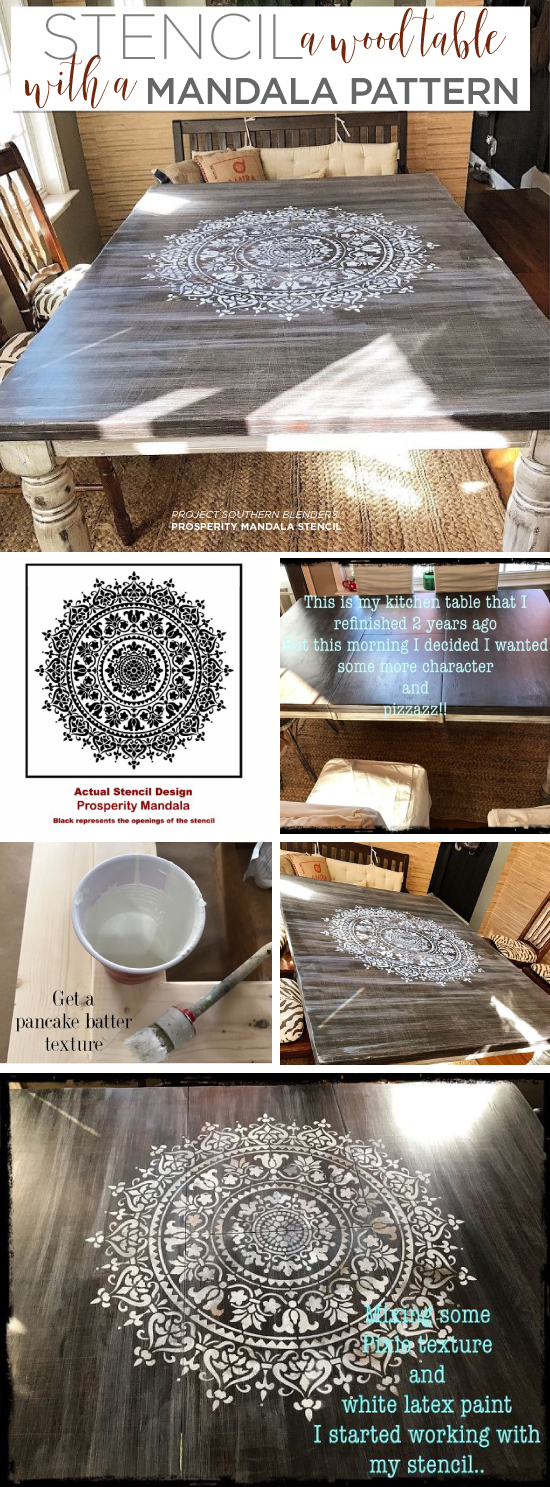 Stencil A Wood Table With A Mandala Pattern Stencil Stories