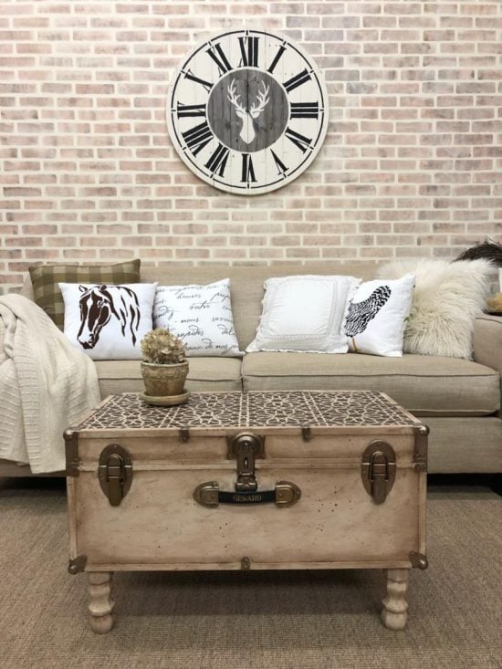 Stencil Makeover Turn An Old Trunk, How To Turn An Old Trunk Into A Coffee Table