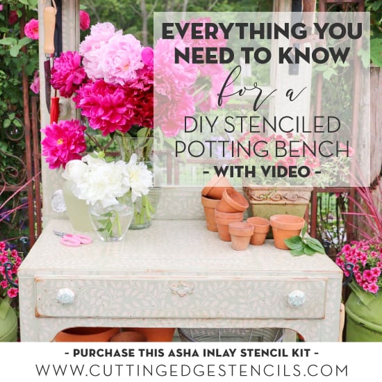 Everything You Need To Know For A Diy Stenciled Potting Bench Stencil Stories