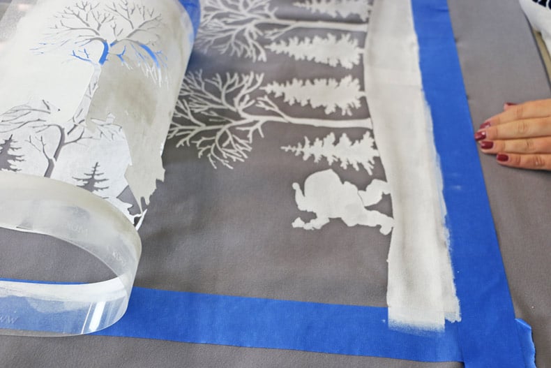 Fabric Stenciling with Christmas craft stencils