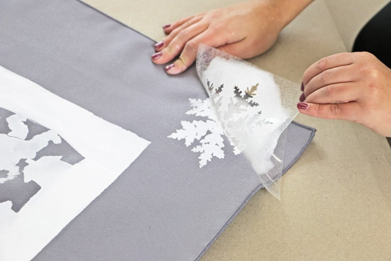Fabric Stenciling with Christmas craft stencils