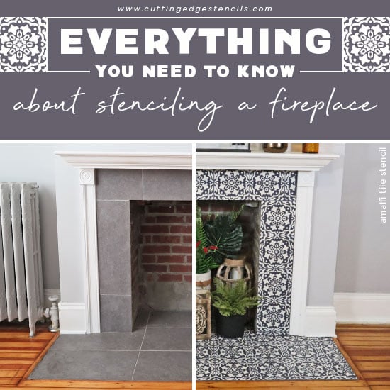 Stenciling A Fireplace Stencil, Can I Use Any Tile Around A Fireplace