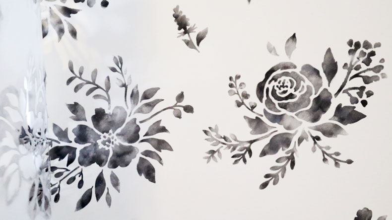 floral wall stencil design