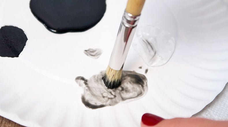 paint brush in floating medium