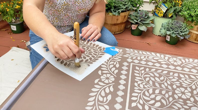 floral inlay stencil pattern
