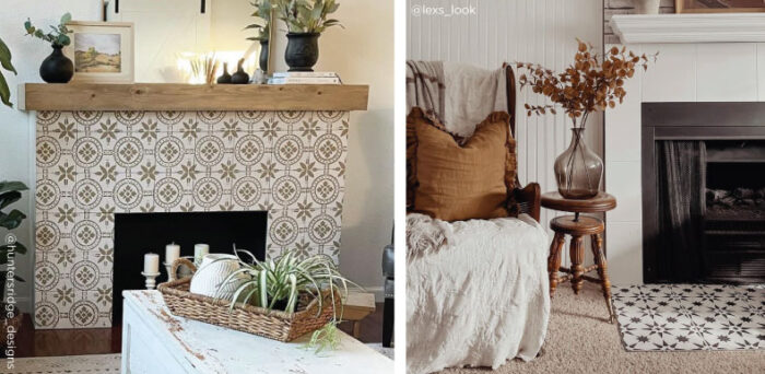 farmhouse-tile-stenciled-fireplace-hearth-stenciling