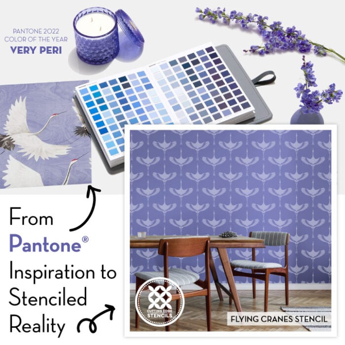 Pantone 2022 Color of the year Very Peri and Wall Stencils