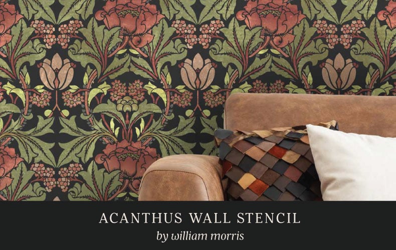 acanthus william morris wall stencil
