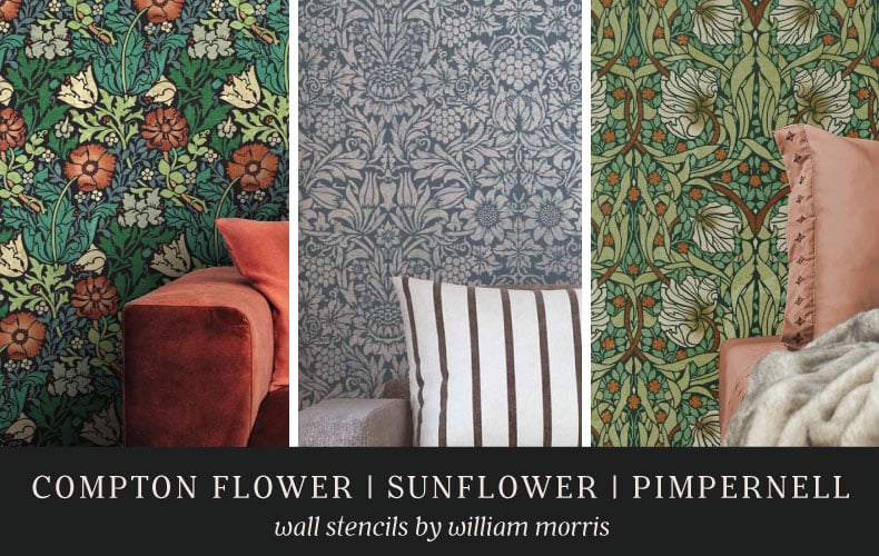 pimpernell wall stencil by william morris