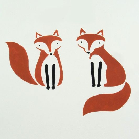 Fox Friends Stencil Kit - trendy Fox stencils for DIY nursery decor.