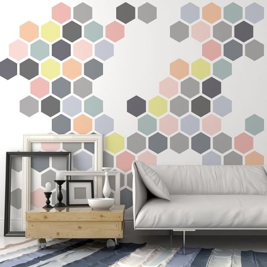 Honeycomb Stencil for Painting Walls - Geometric stencils for walls