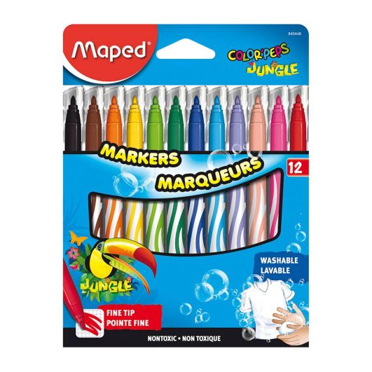 Washable markers pack of 12- Stencils and Coloring Books for Kids