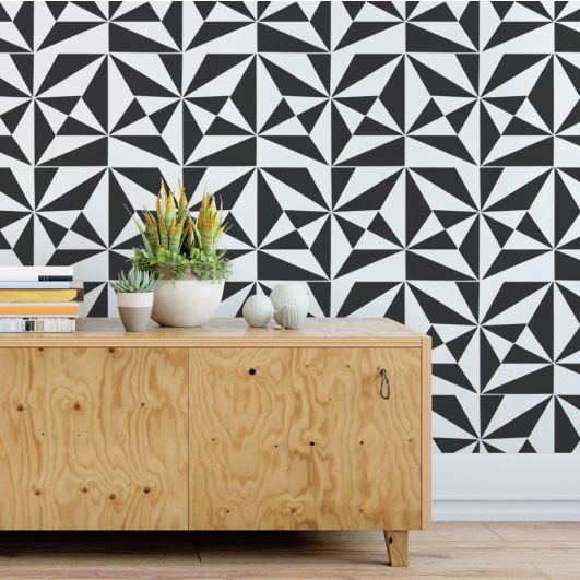 Modern geometric stencils for painting walls, floors, tile and
