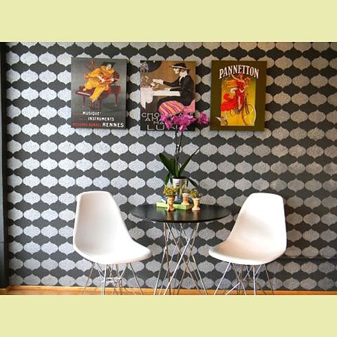 wall stencil moroccan design