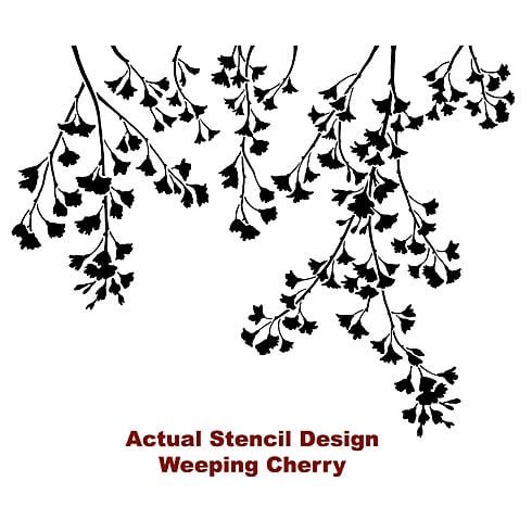 Cherry branch stencil