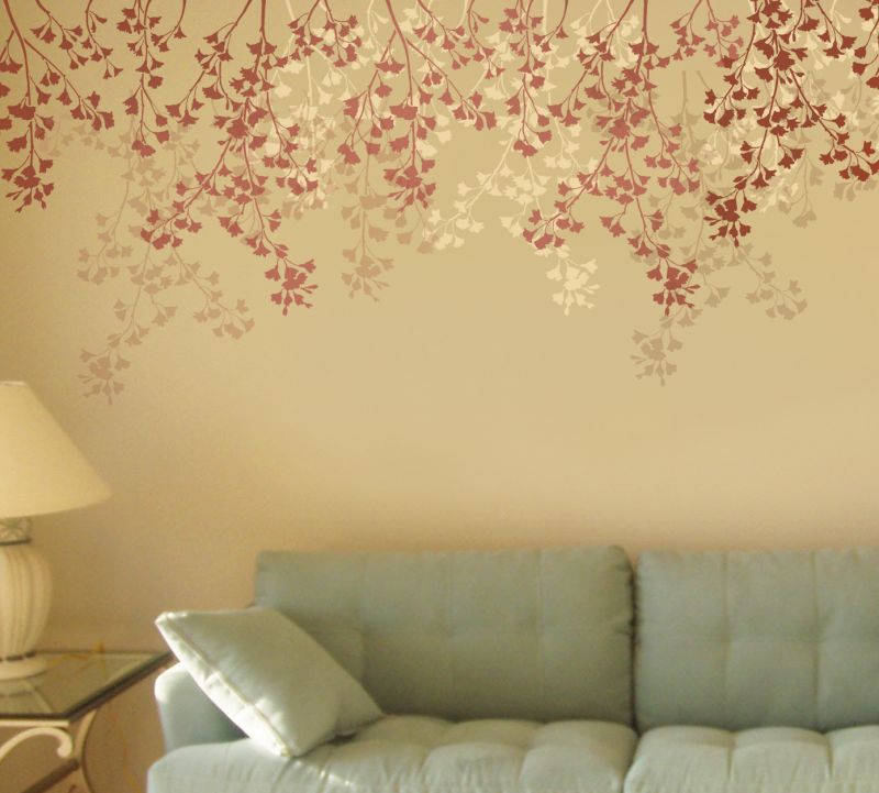 Cherry branch stencil
