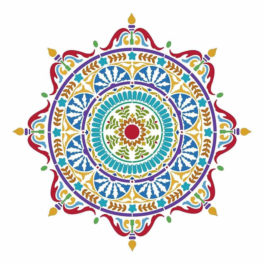 Colorful mandala stencil