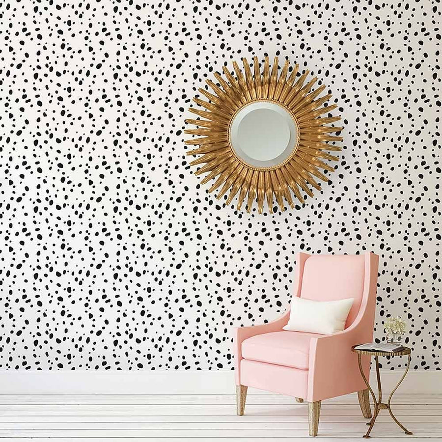 Dalmatian spots stencil pattern dots wallpaper design dalmatian wall design