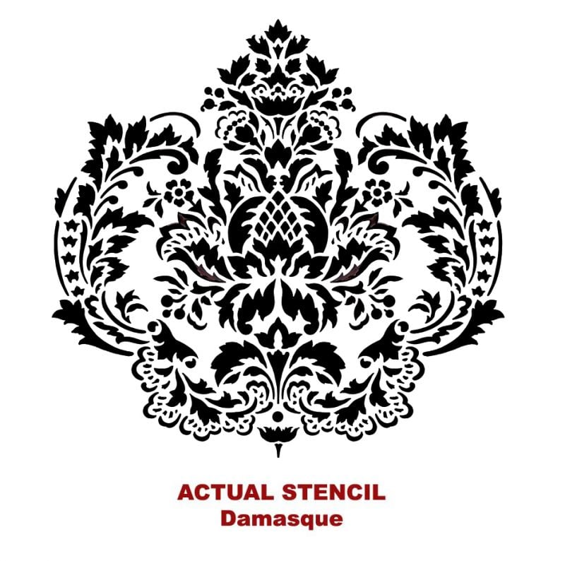 Damask stencil  for walls. Wall stencils by Cutting Edge Stencils