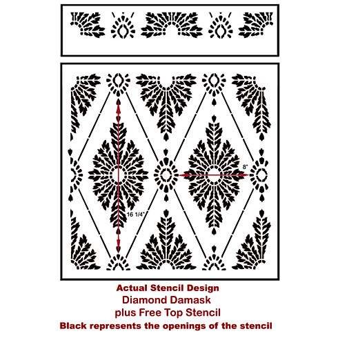 Diamonds stencil design