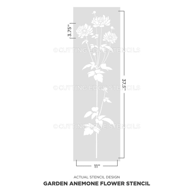 actual representation of the garden anemone flower stencil