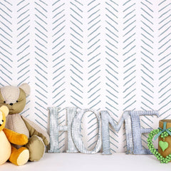Hand Drawn Chevron Wall Stencil
