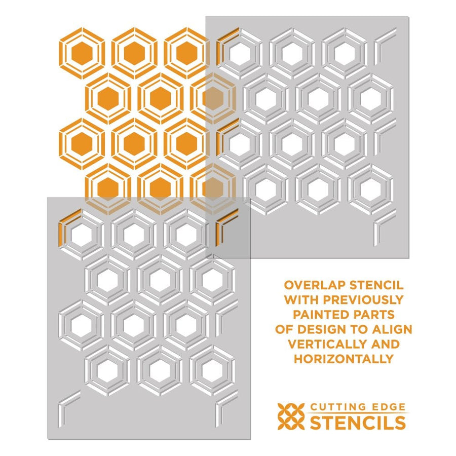 Hexagon Wall Design Honeycomb Wall Stencil