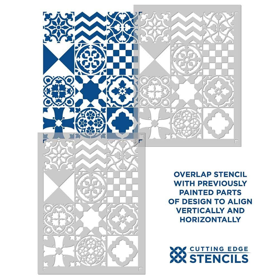 How to stencil Patchwork tile stencils