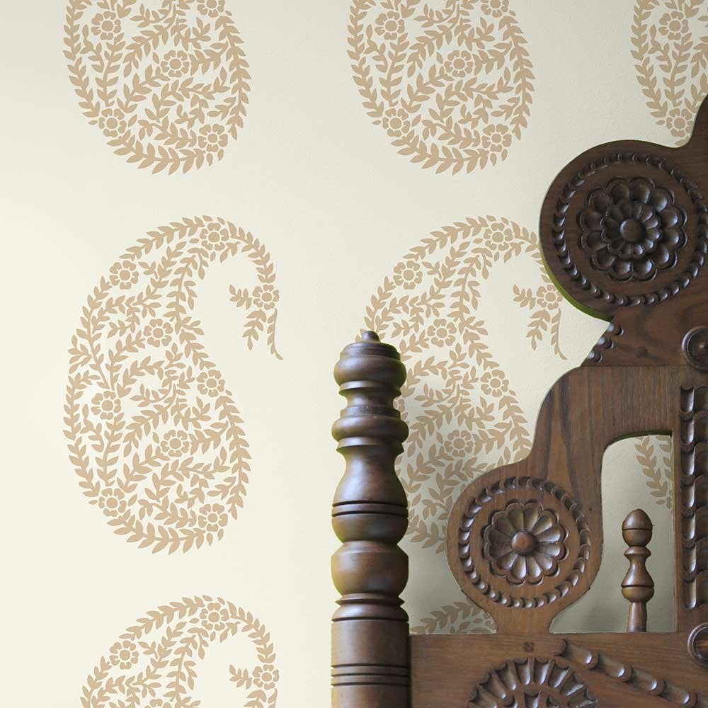 Jaipur Paisley pattern stencil - traditional paisley pattern design for ...