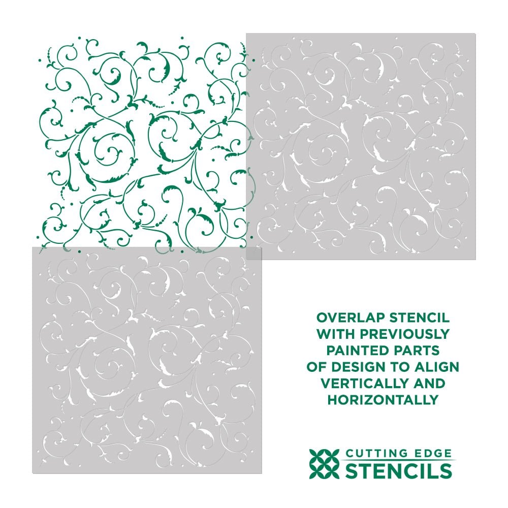 Scroll stencil pattern for walls. Elegant wallpaper stencils at great ...