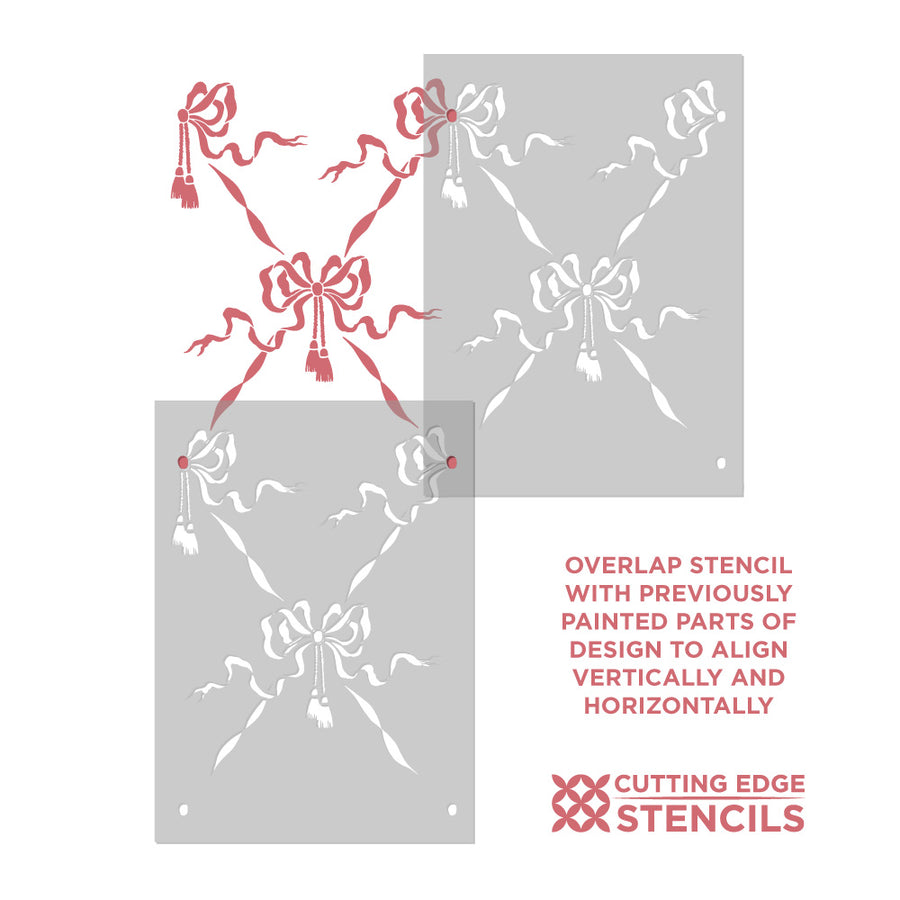 how to align a stencil bows and ribbons