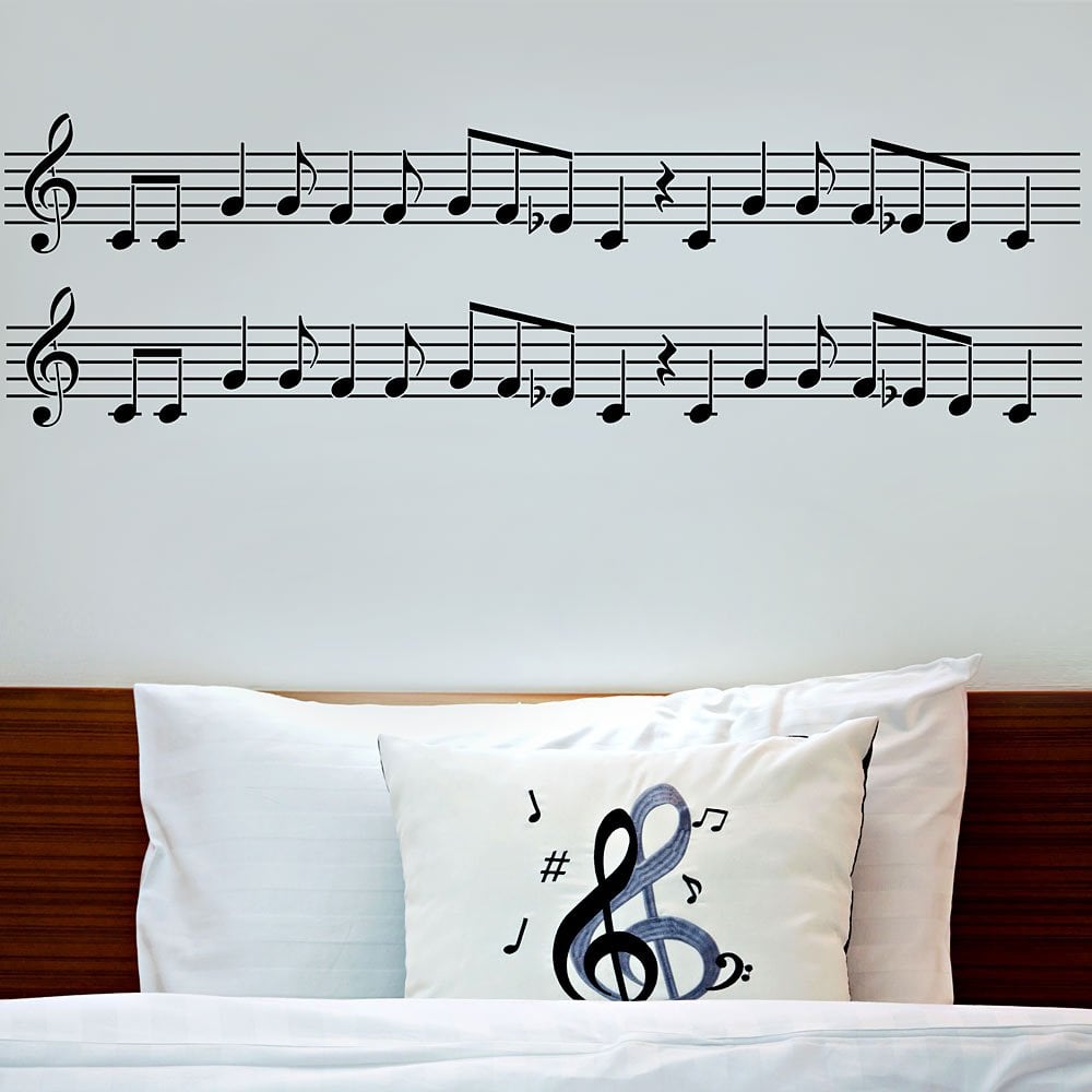 Musical Note Corner Design Musical notes stencil border - music note stencil design for walls