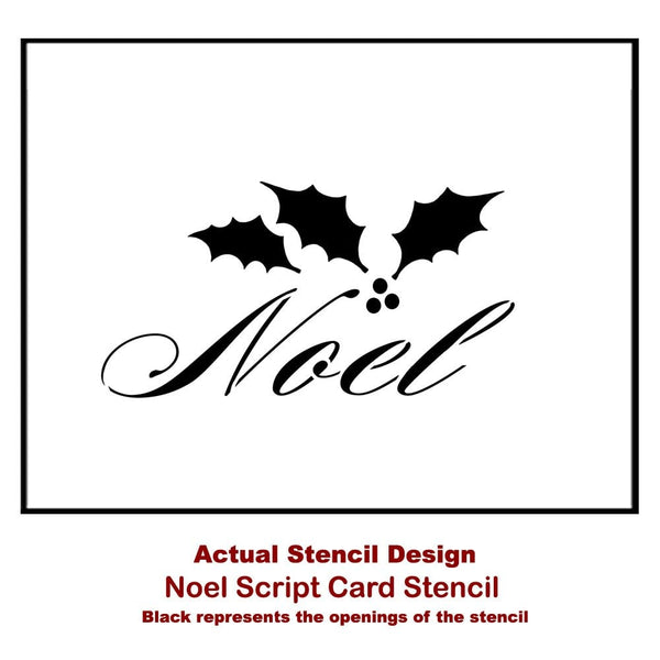 Noel Script Card Stencil Template