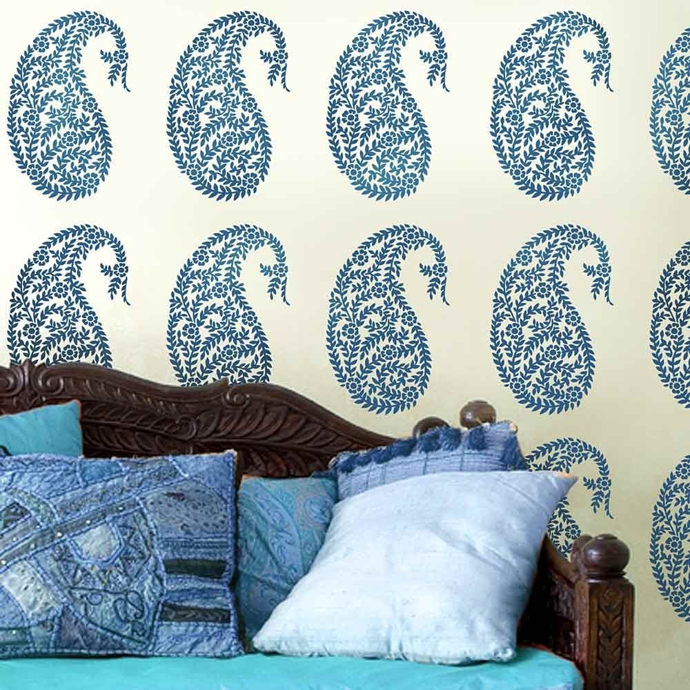 medium jaipur Indian paisley stencils - beautiful paisley stencil ...