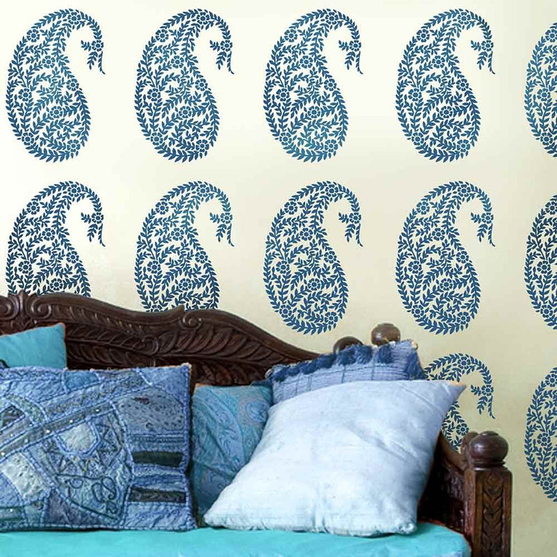 Jaipur Paisley Wall Art Stencil