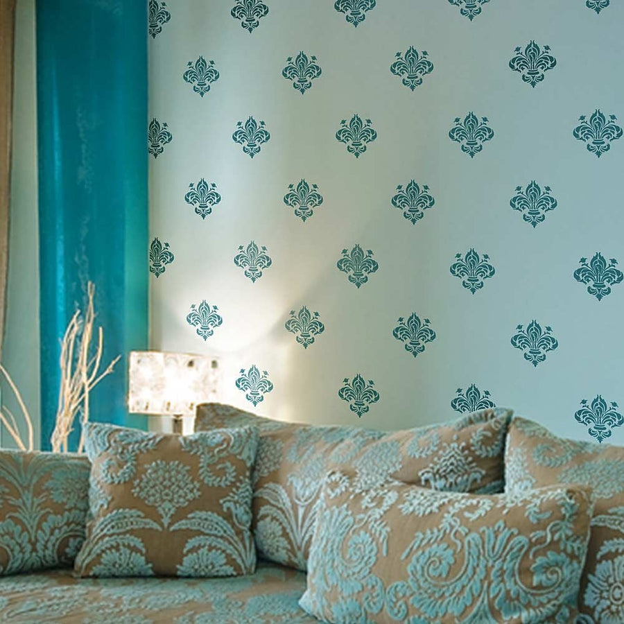 Parisian-stencil-fler-de-lys-motif-wall-stencils