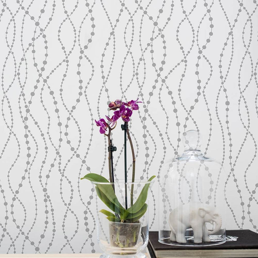 Pearls stencil wallpaper modern stencil pattern