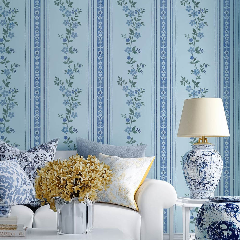 Periwinkle Vine Stripe Stencil