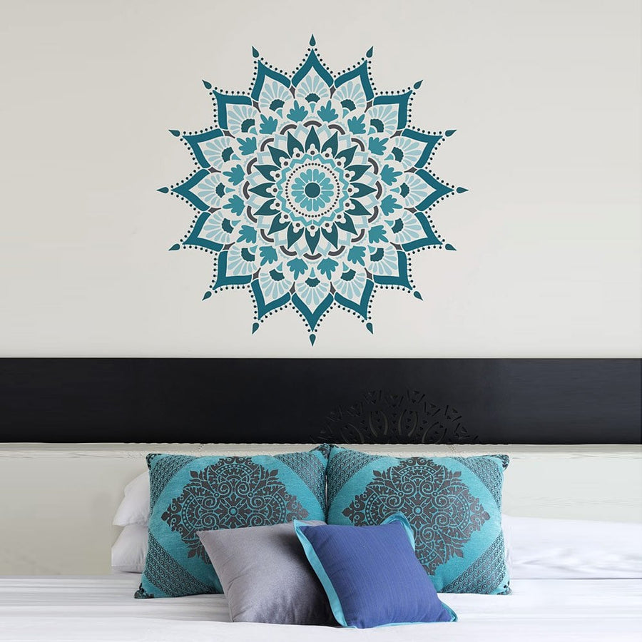 Radiance-Mandala-Stencil-bedroom-wall