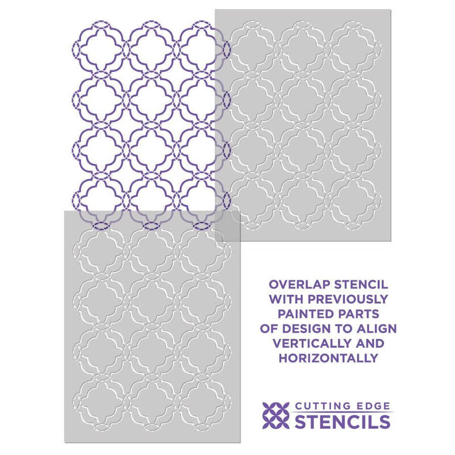 Sarah Trellis Wall Pattern Stencil Small Trellis Wall Design Alignment