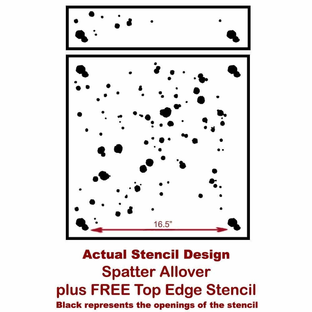 Spatter stencil - trendy spotty wallpaper stencils for walls