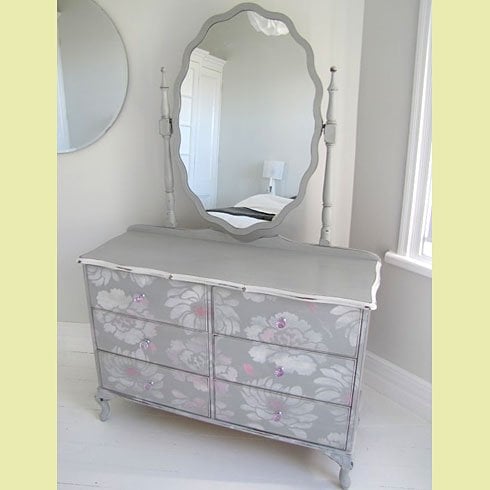 Stenciled-dresser-anemone-stencil
