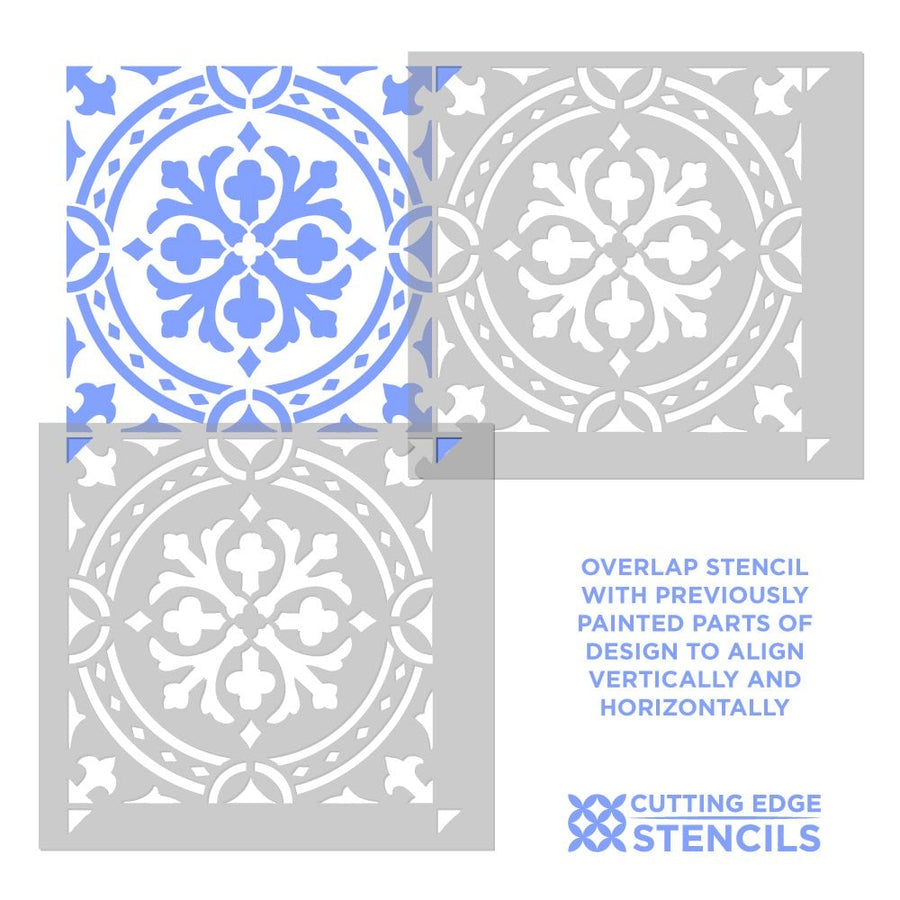 Calista Tile Stencil floor tile alignment