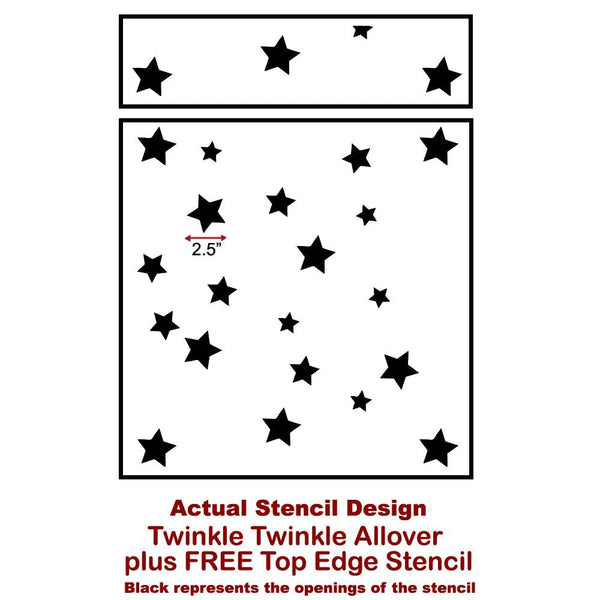 Twinkle Twinkle Star stencil pattern - Stars stencils for DIY nursery decor