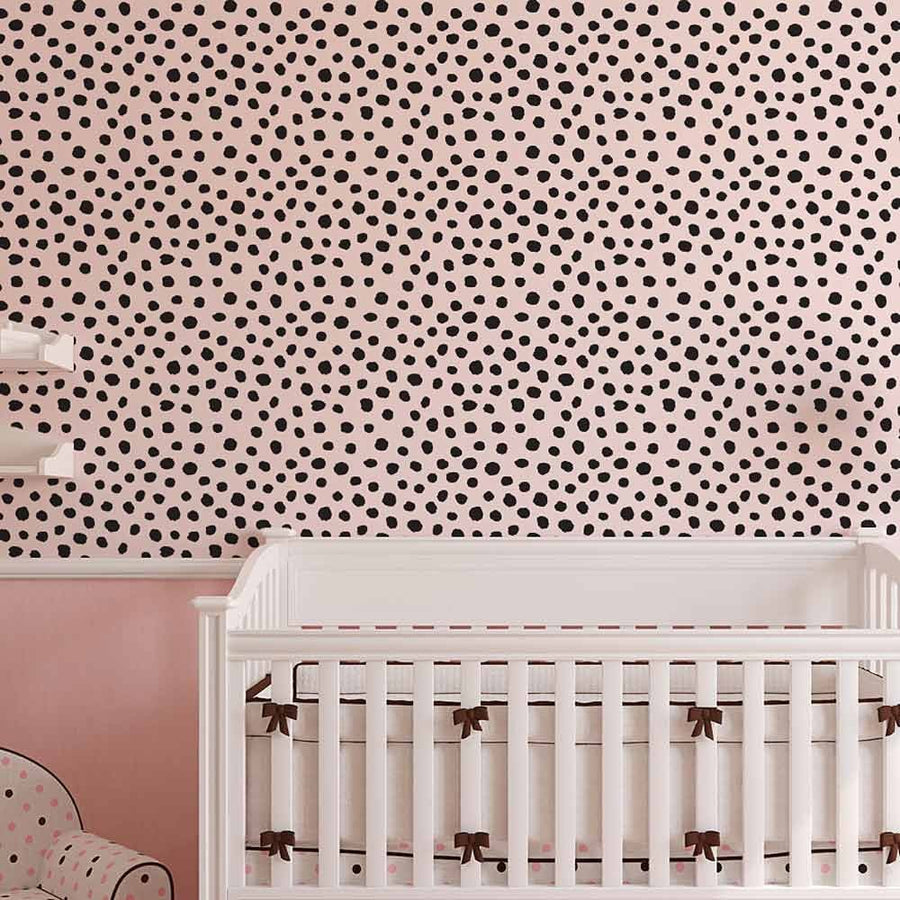 spots stencil nursery wall