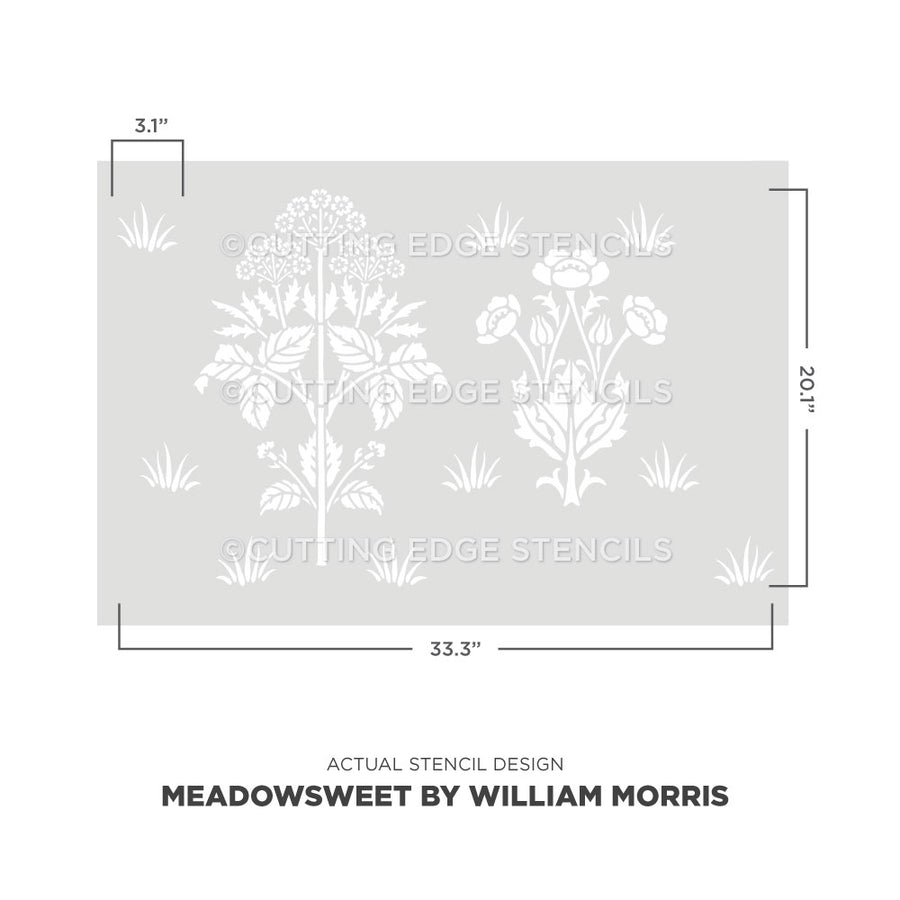 william morris meadowsweet wall stencil pattern