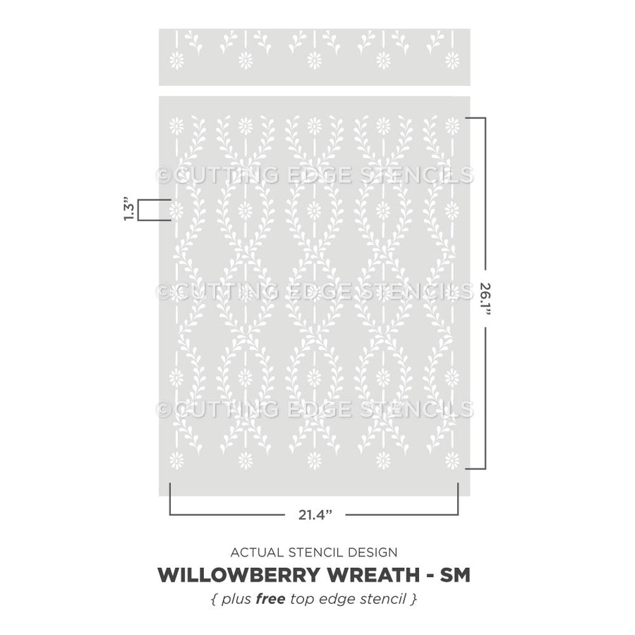 Willowberry Wreath Wall Stencil