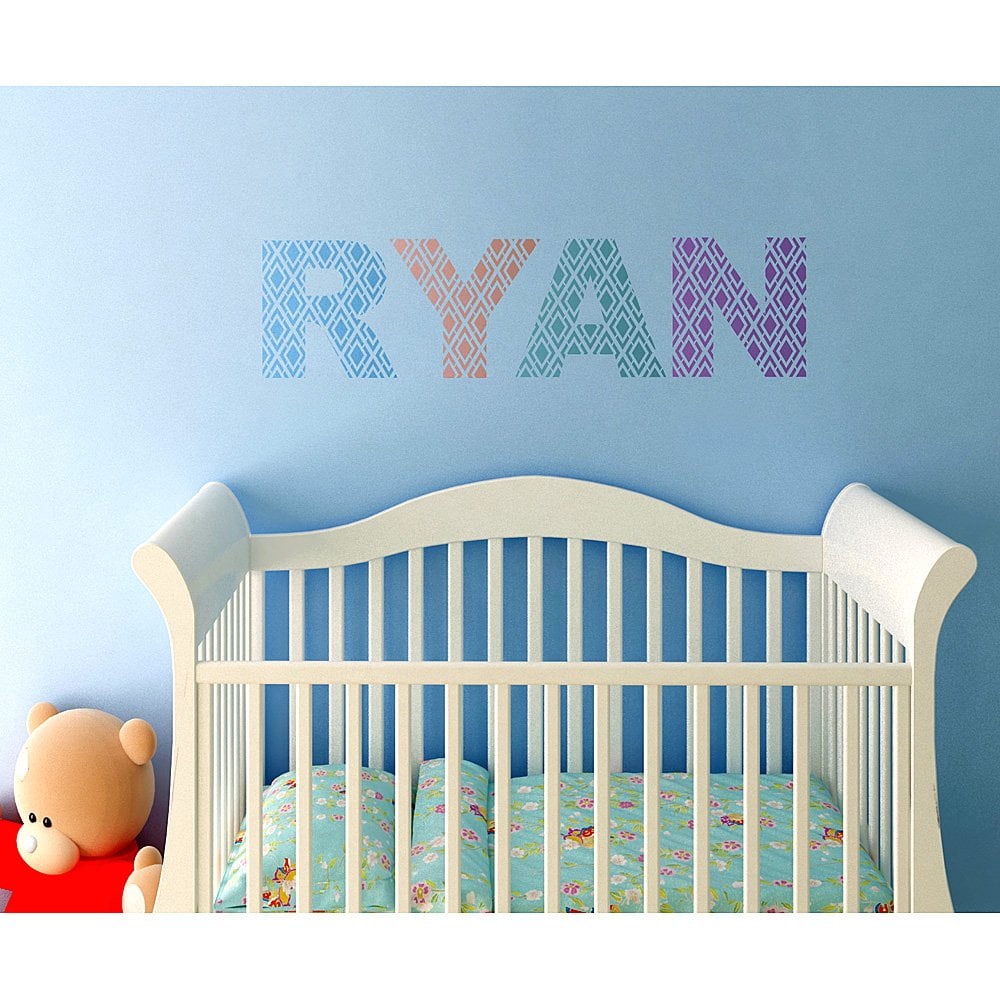 Alexa Stencil Letters | Letter Stencil with Diamond Pattern